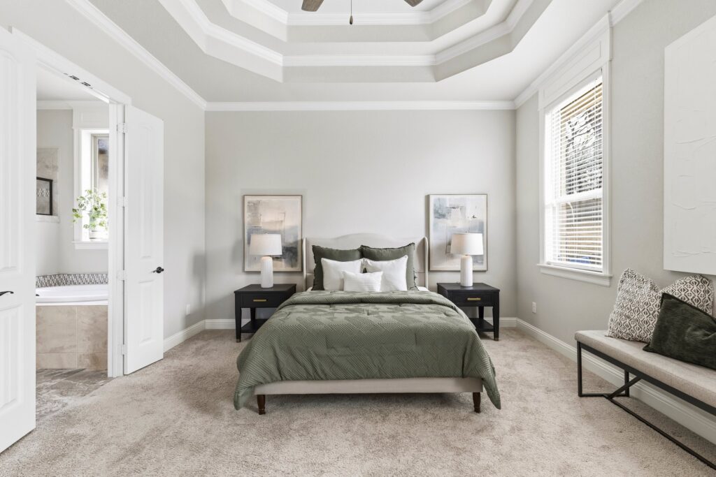A bedroom showing how important it is to use neutral colors for staging in Southlake