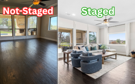 Comparison between a un-staged home and a staged home in Southlake