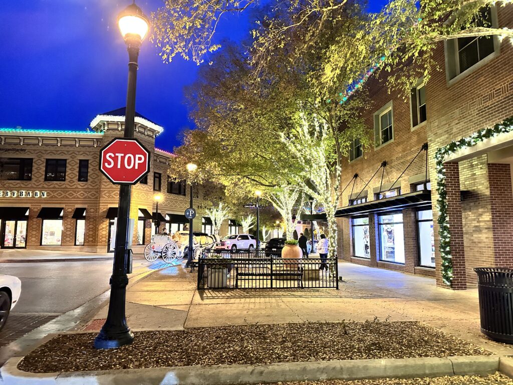 Town Square in Southlake at Night